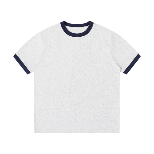 Contrast Edge Ribbed Crewneck T-Shirt