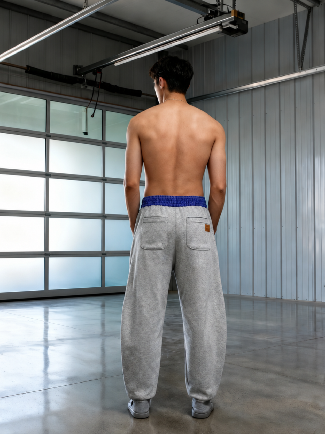 Plaid Waistband Barrel Sweatpants