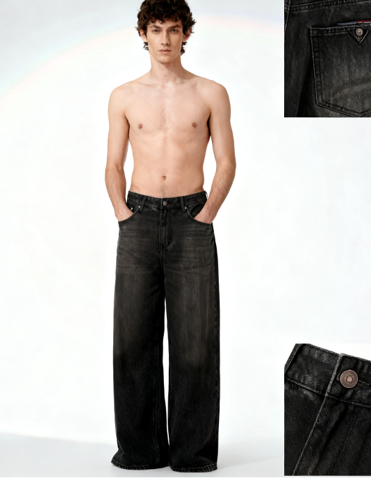 Vintage Wash Heavyweight Denim Jeans