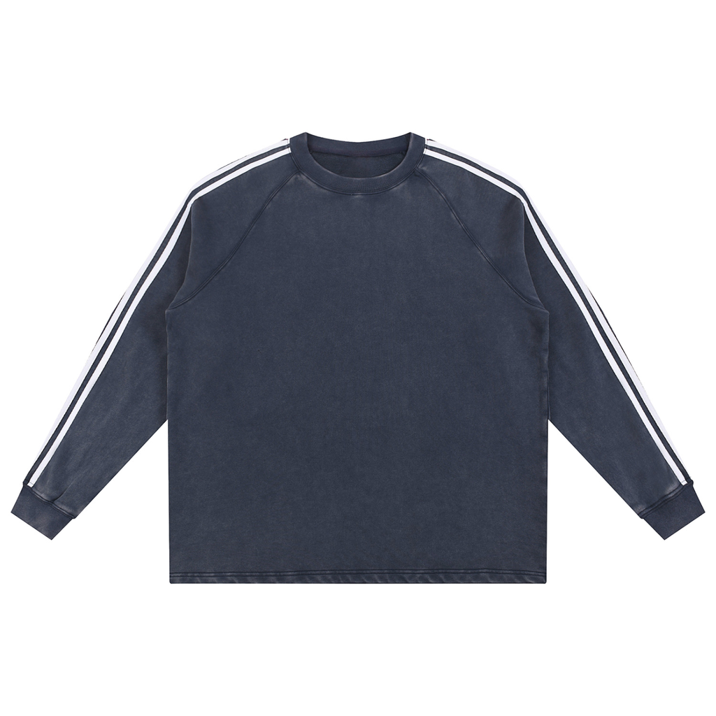 Snow Washed Contrast Tape Sweatshirt